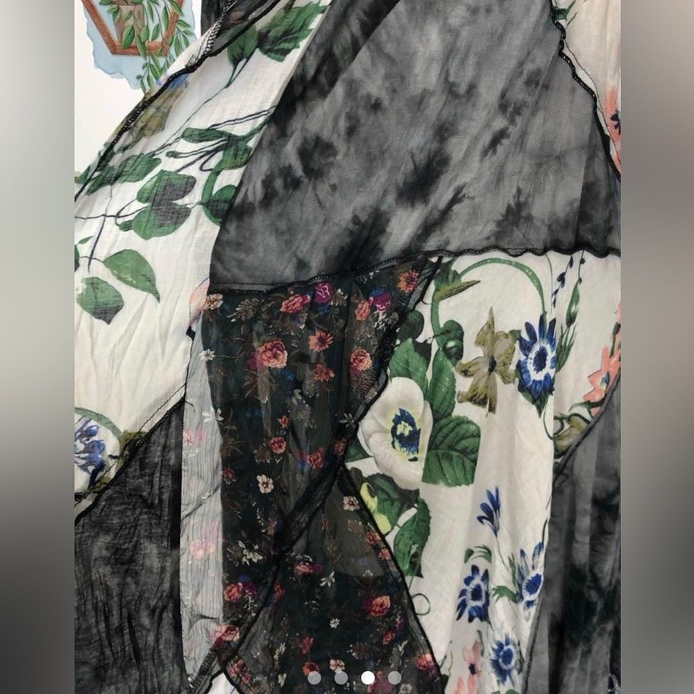 Fleur De Lis Boho Patchwork Vest Flowy Lagenlook.… - image 3